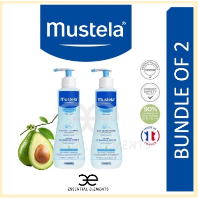 MUSTELA[2包]免冲洗清洁水300ml |婴儿和产妇|法国制造|新生儿胶束水